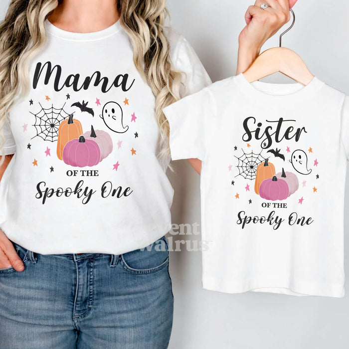 Pink Pumpkin Spooky One Birthday Shirts